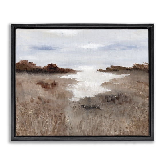 Stupell Industries Contemporary Field with Arid Vegetation Black Floating Frame Canvas Art, 21 x 17, by Nikita Jariwala