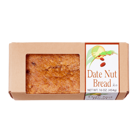 Date Nut Bread, Traditional Recipe, Moist, Lightly Sweet with Walnuts, Baked in Small Batches Just like Homemade, 16 (The Best Homemade Bread)