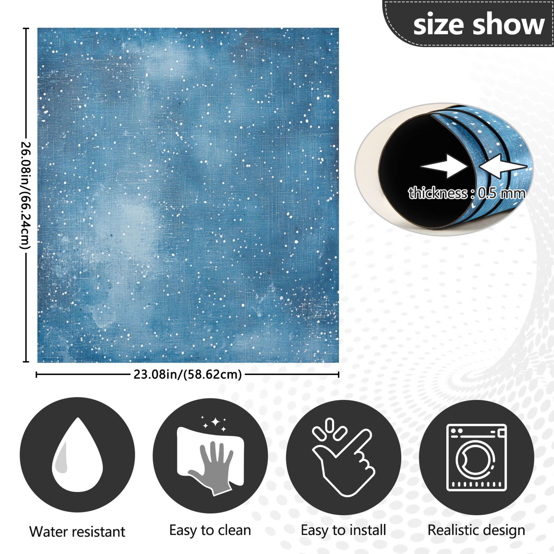 Dishwasher Magnetic Sticker 23x26 Inch Refrigerator Magnetic Sticker Washing Machine Magnetic Sticker Kitchen Panel Magnetic Sticker Home Decor Pretty Beautiful Blue