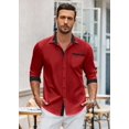 thumbnail image 5 of COOFANDY Men's Long Sleeve Dress Shirt Plaid Collar Casual Button Down Shirts, 5 of 6