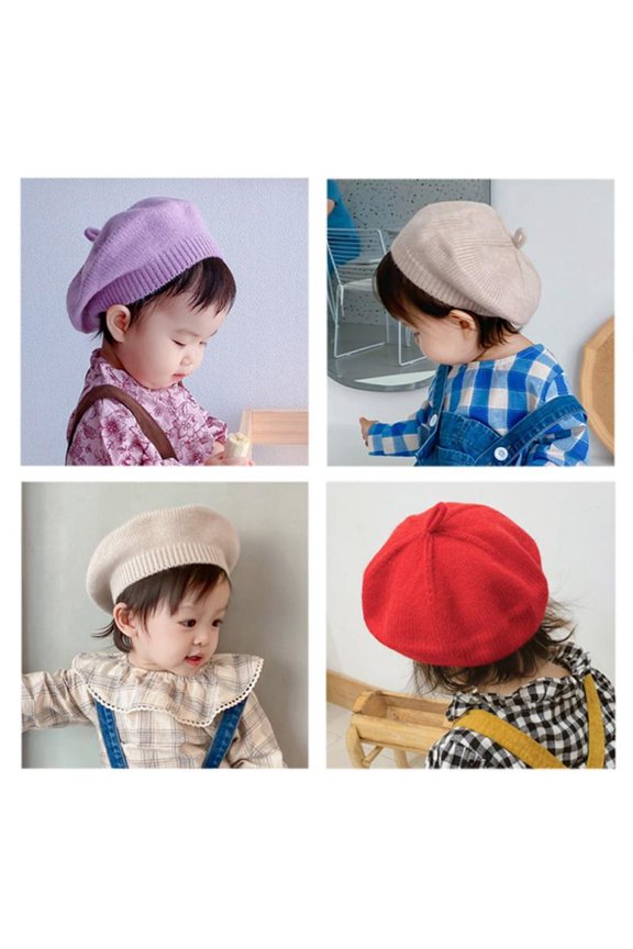 Newborn Baby Hat Girl Cute Hospital Hat Candy Colored Knitted Beret Headwear Photo Props