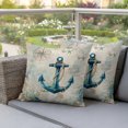 thumbnail image 3 of Outdoor Pillow Covers 26x26 Set of 2, Teal Anchors Coastal Waterproof Patio Throw Pillow Covers for Couch Sofa Chair, Vintage Summer Beach Nautical Decorative Pillowcases for Throw Pillows, 3 of 9