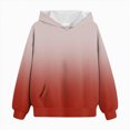 thumbnail image 4 of KPOPLK Toddler Girls Sweatshirt Long Sleeve Hooded Teen Kids Pullover Fall Casual Tops Hoodie Solid Color Clothes Brick Red,Size 120, 4 of 5