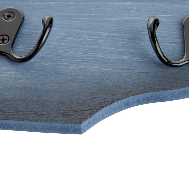 Okuna Outpost Whale Tail Wall Hook for Nursery, Nautical Ocean Wall Decor (Blue, 15.5 x 6.75 x 1 in)