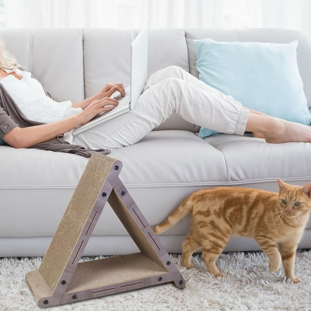 Almohadillas verticales corrugadas para gatos, almohadilla para rascar gatos, garra de molienda, rascadores triangulares de ángulo múltiple para gatos rascador para gatos Fernando Almohadilla para rascar gatos