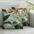 thumbnail image 3 of Fenyluxe Summer Palm Leaf Pillow Covers, Coral Tropical Leaf Decorative Outdoor Throw Pillow Covers Green Blue Botanical Farmhouse Cushion Case Square Decor for Home Couch Sofa 22x22in, 3 of 5