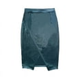 thumbnail image 2 of Herrnalise Women Ladies High Waist And Knee Skirt Front Split Sexy Hip Bottom Leather Skirt, 2 of 7