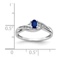 thumbnail image 3 of 14K White Gold Ring Band Gemstone Sapphire Oval Blue Diamond Round, Size 9, 3 of 3