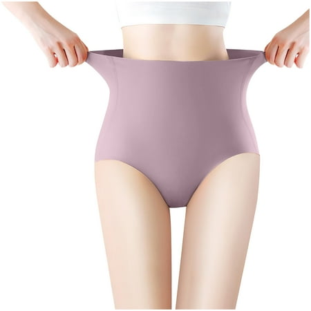 HAiming Women s Underwear Soft High Waisted Butt Lift Briefs Comfortable Breathable Ice Silk Seamless Panties