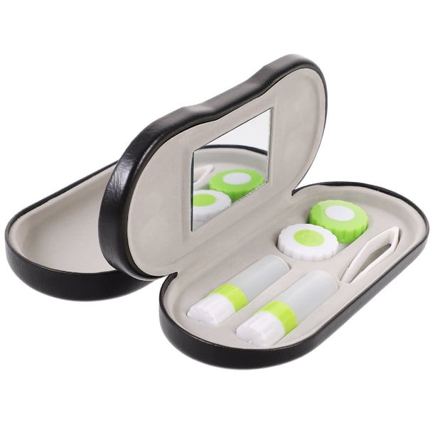 EeaseMX Estuche 2 en 1 para gafas y lentes, portátil, de doble uso, para el hogar y viajes (negro)