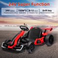 thumbnail image 4 of EastVita 24V Electric Go Kart,300W Powerful Drift Kart Ride on Car for Kids, Electric Pedal Kart,with 300W Strong Motor, Drift/Sport Mode, Big Battery, Eva Tire, 4 of 8