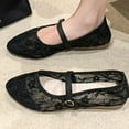 thumbnail image 3 of CHICVOMEY Lace Mesh Mary Jane Shoes for Women Casual & Work Walking Mary Jane Flats Ballet Flats with Buckle Fashion Ballet Flats for Women, 3 of 7