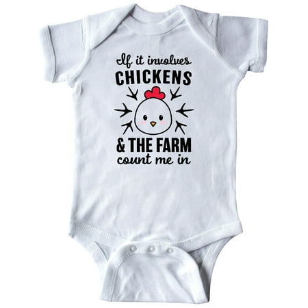 

Inktastic If It Involves Chickens & The Farm Count me in Gift Baby Boy or Baby Girl Bodysuit