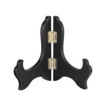 Uxcell Wooden Easel Plate Holder, 4" Small Wood Easels Folding Table Display Stand for Decorative Picture Frame Book Artwork Desktop Ornaments, Black