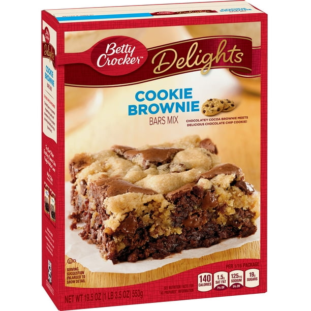 Betty Crocker Delights Dessert Bar Mix Supreme Cookie Brownie, 19.5 oz