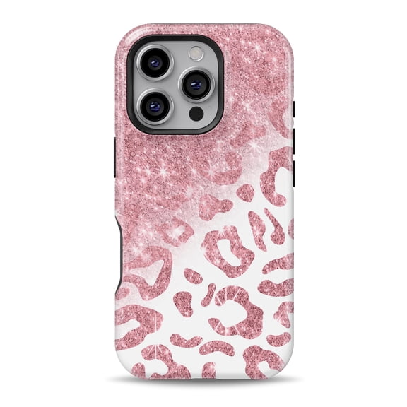DesignSkinz Scratch-Resistant Hard Slim Case Compatible with iPhone 16 (Compatible with MagSafe) - Modern Chic Animal Glitter Print V1
