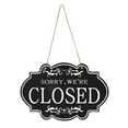 thumbnail image 3 of jinwen Double Sided Open Closed Door Sign Business Sign Vintage Hanger Reversible Black, 3 of 9