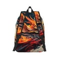 thumbnail image 2 of Naloa Dynamic Fire Bird Art Canvas Backpack for Men Women Rucksack Casual Travel Daypack College Tote Satchel Bookbag for Teens-Medium, 2 of 7