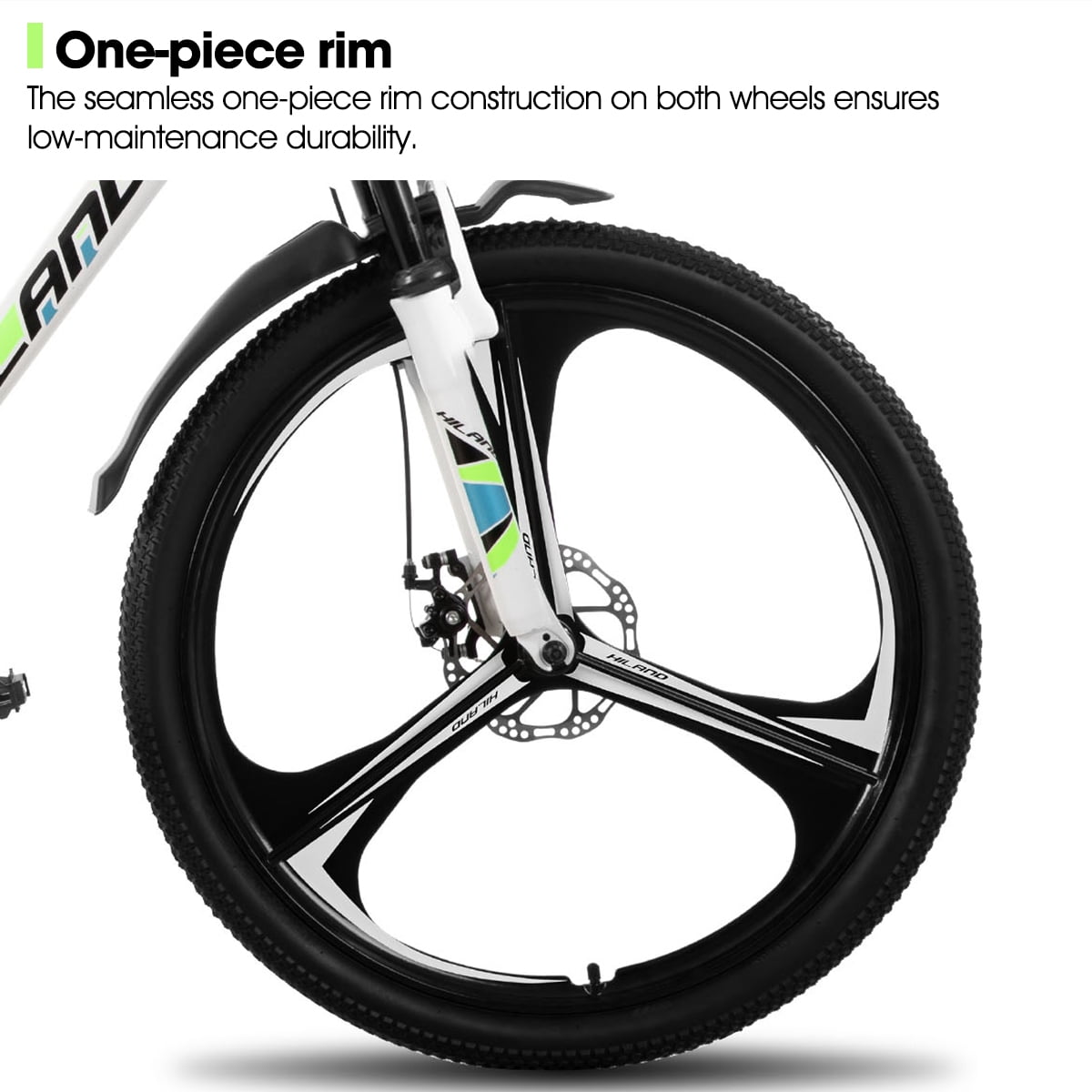 HILAND 26" MTB Mountain Bike for Men Women Adults, 18-Speed, Disc Brake, Lightweight Aluminum Frame, 3/6 Spoke Wheel