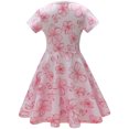 thumbnail image 2 of Girls Short Sleeve Casual Dress Toddler Summer Midi Sundress, Size 5-6, 2 of 6