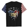 thumbnail image 4 of 250 Anniversary Usa Shirt Summer Tops for Women Graphic Tees Stylish Printed Short Sleeve Round Neck Comfortable Casual Daily Everyday Wear Black, 4 of 5