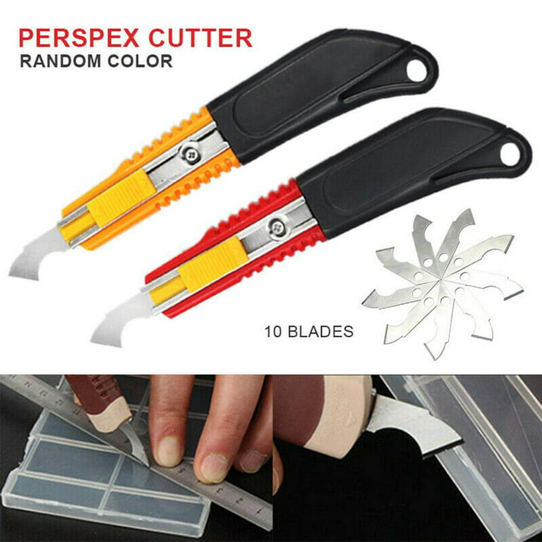 10 Blades Perspex Craft Sheet with Spare Acrylic Cutter PVC