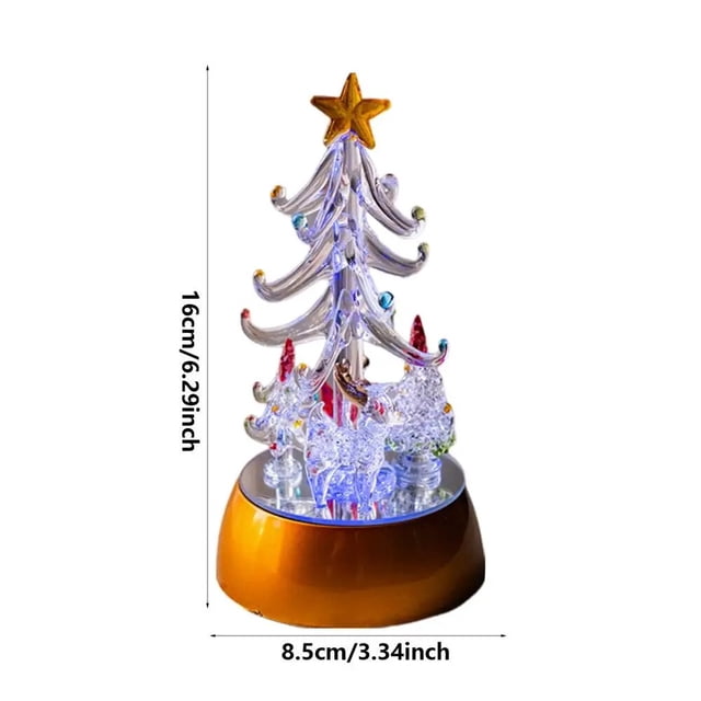 Luz nocturna de cristal para árbol de Navidad, decoración luminosa LED para el hogar, fiesta de Navidad, ambiente romántico de vacaciones, adornos de escritorio, 2023