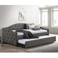 thumbnail image 2 of Sadie Upholstered Twin Daybed with Trundle Grey, 2 of 9