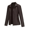 thumbnail image 5 of Faux Leather Jacket for Women Motorcycle Fashion Zip Up Coat Trendy Going Out Jackets Coffee XXL, 5 of 9