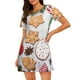 thumbnail image 1 of Easygdp Christmas Gingerbread Cookies Camisón de manga corta para mujer, informal, estampado, 1 of 6