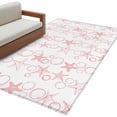 thumbnail image 2 of Pink Coastal Area Rug 4'x6', Starfish Nautical Ocean Sea Wooden Washable Non-Slip Rugs, Low Pile Large Carpet for Living Room Bedroom Dining Room Kitchen Office Indoor Mat, 2 of 9