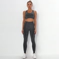 thumbnail image 5 of HAPIMO Women's Seamless Sportswear Workout Set Gym Sport Bra Tracksuit Women Clothes Two Piece Yoga High Waist Leggings Discount Dark Gray S, 5 of 8