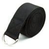 8-foot Cotton Yoga Strap with Metal D-Ring by (Black), Cotton 100% By Crown Sporting Goods