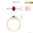 thumbnail image 4 of ANGARA Natural Solitaire Oval Ruby Split Shank Engagement Ring with Trio Diamonds in 14K Yellow Gold for Women (Size-6x4mm) | July Birthstone, Anniversary, Jewelry Gift for Women | Natural Ruby Ring, 4 of 9