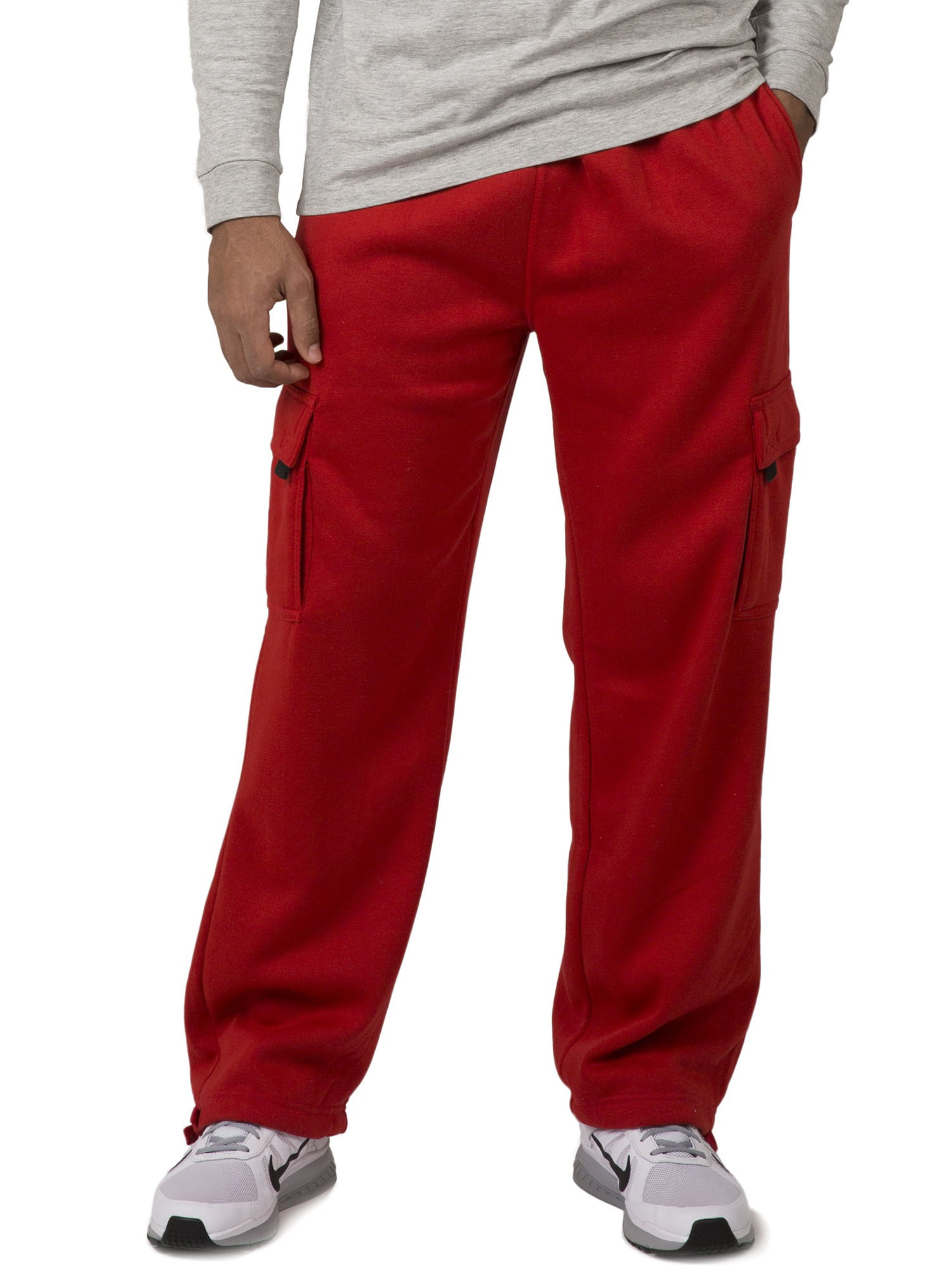 Vibes - Vibes ProActive Mens Red Fleece Relax Fit Cargo Pants ...