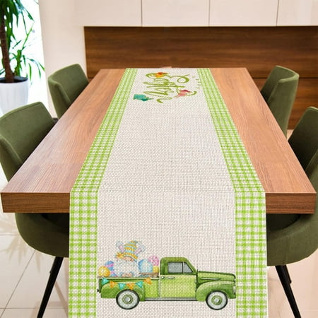 

HANXIULIN Easter Table Flag Linen Sturdy and Durable Table Runner Digital Printed Western Placemat Holiday Home Decor