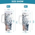 thumbnail image 6 of Yayeee 30oz Stainless Steel Tumbler with Straw and Handle Double-Wall Insulated Travel Water Bottle, White Sea Plants, 6 of 8