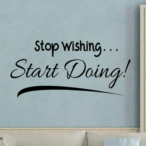 VWAQ Stop Wishing Start Doing Wall Decal Motivational Achievement Quotes Decor