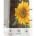 thumbnail image 6 of Sunflower Sheer Curtains 84 Inch Length 2 Panels Set for Living Room/Bedroom, Yellow Summer Botanical Butterfly Wooden Vintage Kitchen Curtains Grommet Semi-Sheer Curtains Window Treatments 52"x84"x2, 6 of 7