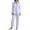 Light Blue, variant on Vivianyo HD Women's Satin Long Sleeve Pajama Set, Contrast Piping Button Down Shirt and Pants Sleepwear, Sizes S-2XL