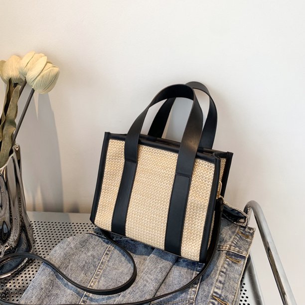 Bolsa De Hombro Bolso bandolera para mujer, bolso de viaje tejido a la moda, bolso informal sencillo para la playa para mujer Likrtyny Para Estrenar