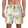 thumbnail image 2 of Picia Sweet Honey pattern Mens Swim Trunks with Compression Liner Stretch Beach Shorts Quick Dry with Zipper Pockets No-Chafing Board Shorts-X-Large, 2 of 9