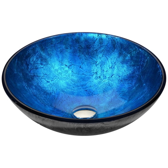 Anzzi Ls-Az196 Arc 16-1/2" Glass Vessel Bathroom Sink - Blue