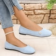 thumbnail image 4 of IEMIEMIEM Women's Slip On Flats Square Toe Fashion Casual Leather Chunky Low Heels Ballet Flats Wide Comfortable Walking Shoes Slip-On Loafers Dress Shoes Blue 8.5 Wide, 4 of 5