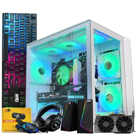 MTG Khuno Gaming Tower PC- Intel Core i7 4th Gen, RTX 3060 12GB 192 Bits, 16GB RGB ARGB Ram, 1TB Nvme, 4TB HDD, Gamer Bundle Combo Webcam, Win 10 Pro