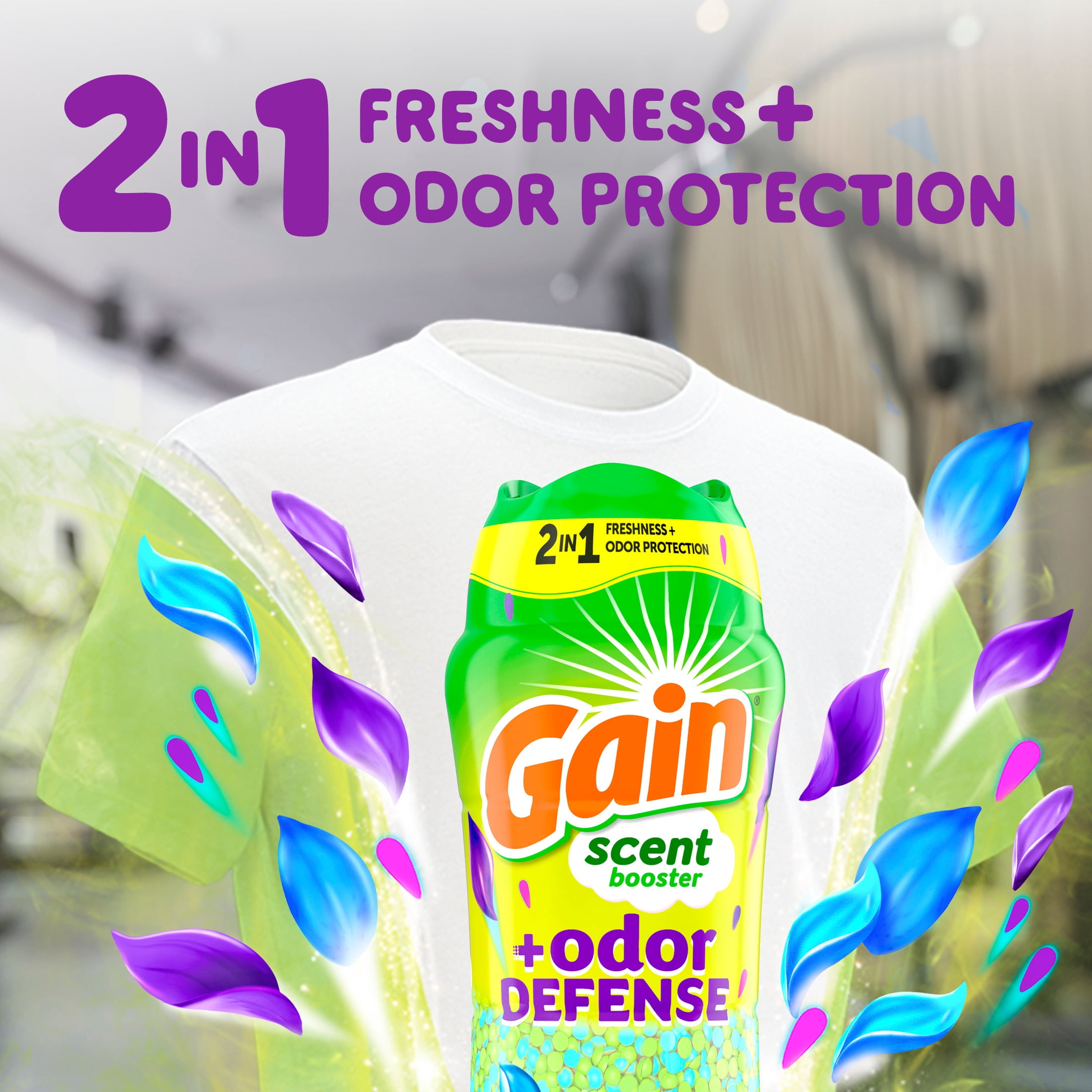 (4 pack) Gain Laundry Scent Beads, Odor Defense 2-in-1 In-Wash Scent Booster, Super Fresh Blast Scent, 21.1 oz
