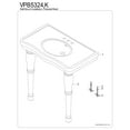 thumbnail image 4 of Kingston Brass VPB5324 Imperial 32" Ceramic Console Sink with Ceramic Legs (4-Inch, 3-Hole), White, 4 of 6