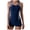 Blue, variant on Linfrsh Womens Bathing Suits Tummy Control Women's One Piece Swimsuit Sports Adjustable Strap Bathing Suit Color Block Ribbed High Cut Swimsuits(Black,S)