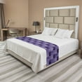 thumbnail image 1 of Abstract Bed Runner, Plaid Print Stripe Details a Monochrome Layout, Decorative Accent Bedding Scarf for Hotels Homes and Guestrooms, King, Purple Quartz, by Ambesonne, 1 of 2