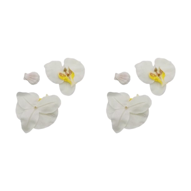 Paquete de 50 orquídeas artificiales Wosthever blanco lechoso